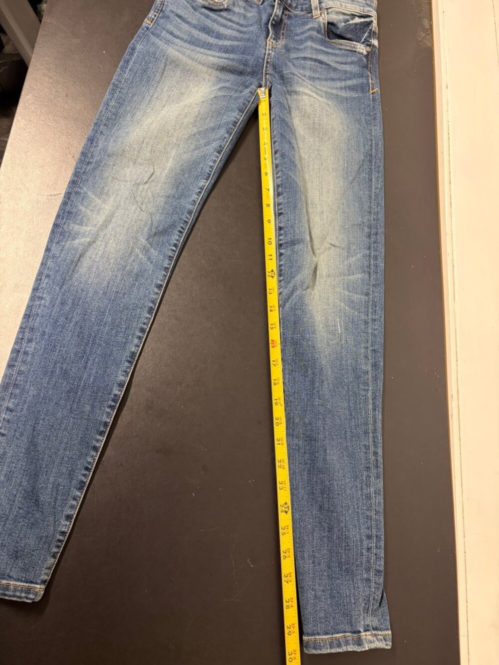 Kut from the Kloth Mia Toothpick Skinny Jeans Women's 0 Distressed Mid Wash USA - Picture 10 of 10